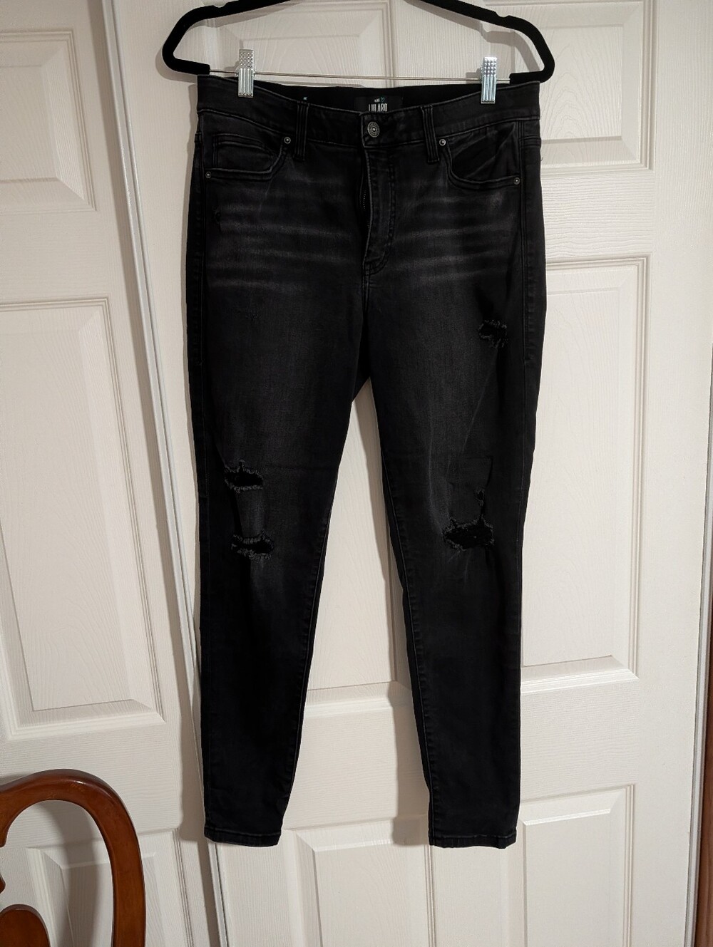 LuLaRoe Washed Black Skinny Distressed Jeans